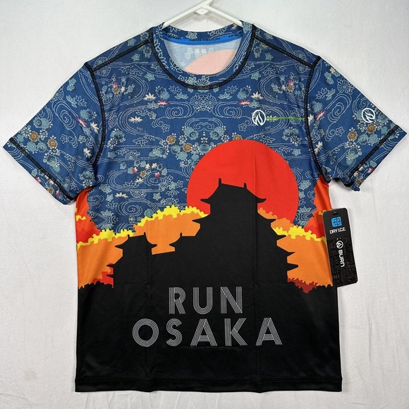 Ink N Burn Run Osaka Mens Medium Shirt Dry I.C.E. Athletic Tee Osaka Japan Art - Picture 1 of 8